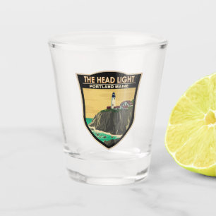 Verre A Shot Portland Head Light Maine Art Vintage