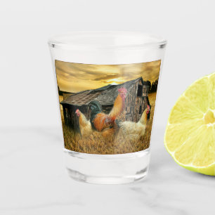 Verre A Shot Poules à coq vintage Grotte à coop rustique