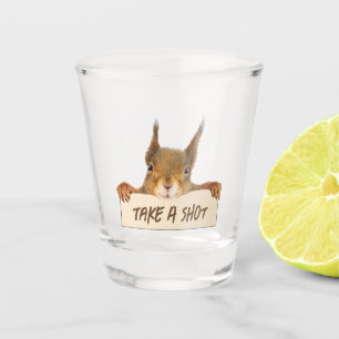 Verre A Shot Prendre Un Tir Drôle Écureuil Visage Personnalisab