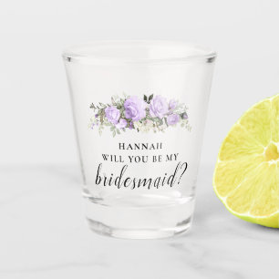 Verre A Shot Proposition d'une servante d'État florale pourpre