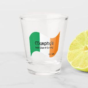 Verre A Shot Pub & Eatery personnalisé Drapeau Irlandais