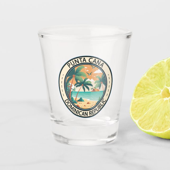 Verre A Shot Punta Cana République Dominicaine Badge de case (Devant)