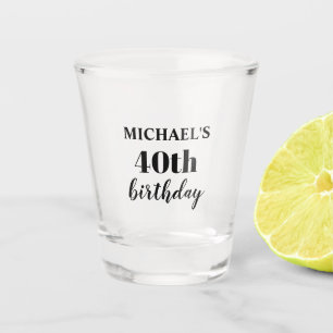 Verre A Shot Quarantième cadeau d'anniversaire de coutume