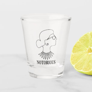 Verre A Shot RBG célèbre, dessin de Ruth Bader Ginsburg