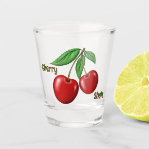 Verre A Shot Red Cherry Design Texte personnalisé
