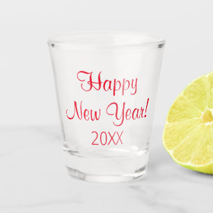 Verre A Shot Red Happy New Year