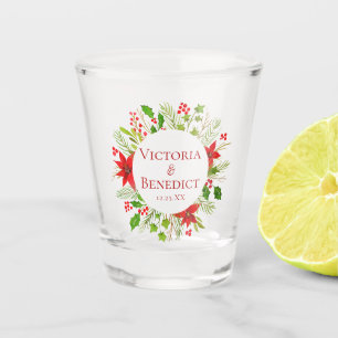 Verre A Shot Red Poinsettia Mariage de vacances Personnalisé