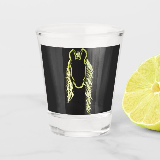 Verre A Shot Réflexions ensoleillées d'un cheval (Devant)