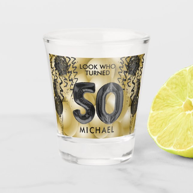 Verre A Shot Regardez qui a eu 50 ans - Anniversaire (Devant)