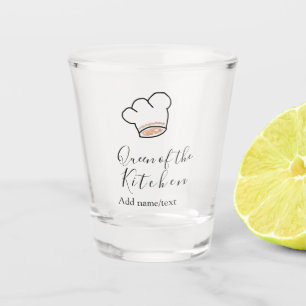 Verre A Shot Reine de la cuisine chef cuisine ajouter nom couro