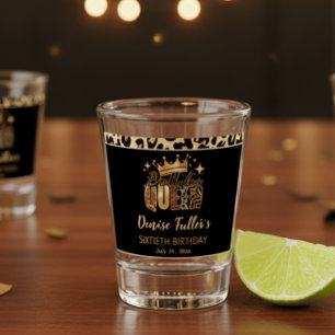 Verre A Shot Reine Fun Leopard Anniversaire Soixante Ans