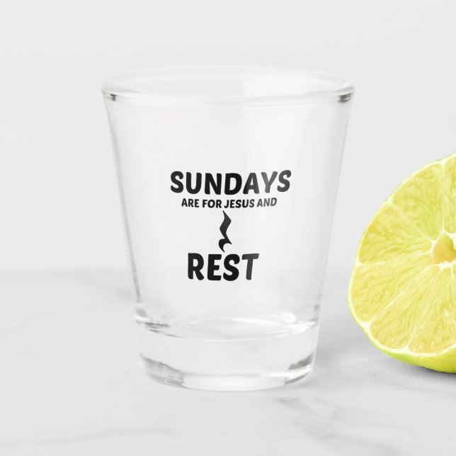 VERRE A SHOT REPOS ET JÉSUS DIMANCHE (Devant)