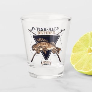 Verre A Shot Retraite drôle Personnalisée Ofish Retraité