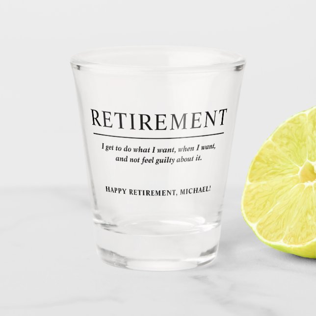 Verre A Shot Retraite personnalisée du Cool (Devant)