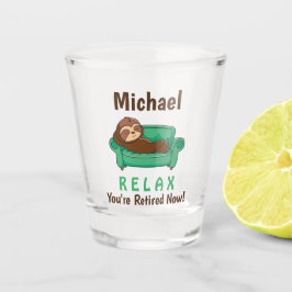 Verre A Shot Retraite Retraite Mignonne Drôle Lazy Sloth