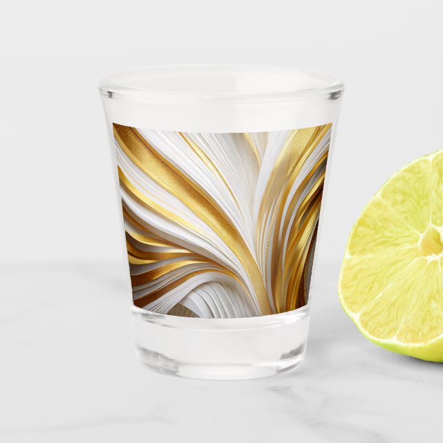 Verre A Shot Retro d'or blanc (Devant)