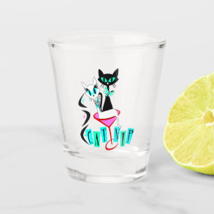 Verre A Shot Retro Mid-Century moderne Chat atomique CatNip
