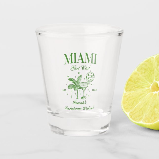 Verre A Shot Retro Modern Green & Yellow Miami Bach Party (Devant)