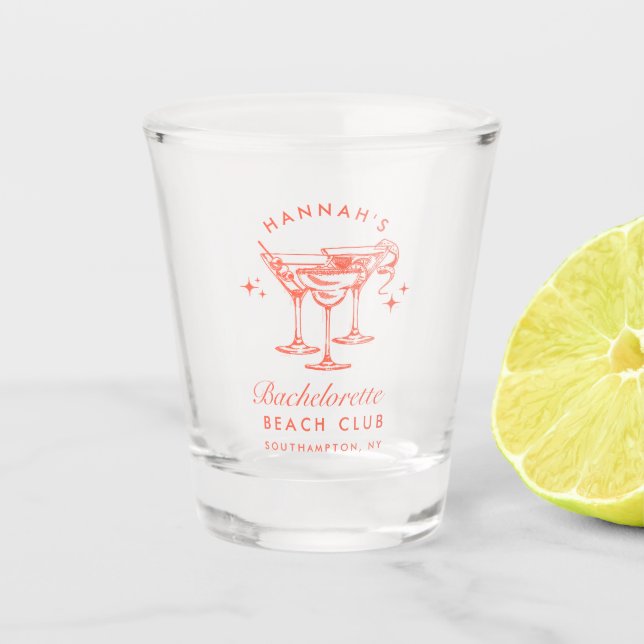 Verre A Shot Retro Moderne Bachelorette Week-End Party (Devant)