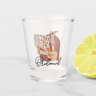 Verre A Shot Retro Pastel Rodéo Rose Bachelorette Vitre