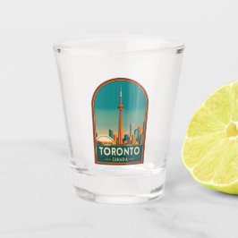 Verre A Shot Retro Vintage Travel Toronto Canada Skyline Scenic