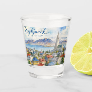 Verre A Shot Reykjavik Islande souvenir aquarelle