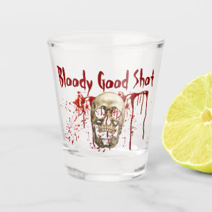 Verre A Shot Rire Crâne sang Bonne fête d'Halloween