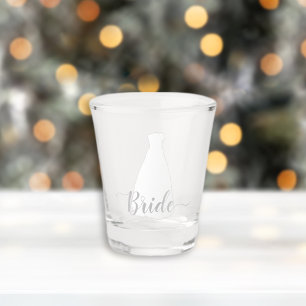 Verre A Shot Robe de mariée blanche bleu Caroline pour la marié