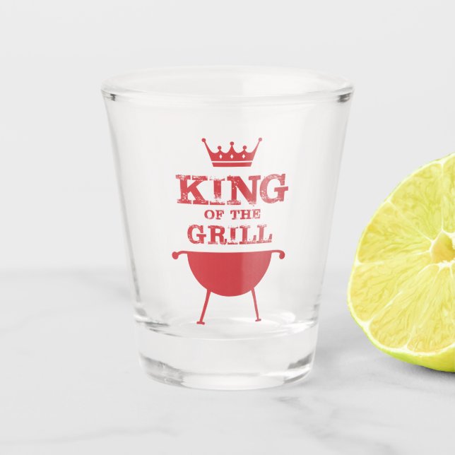 Verre A Shot Roi Du Grill, Rouge (Devant)