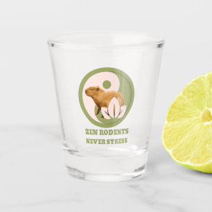 Verre A Shot Rongeurs Zen N'Ont Jamais De Stress Humour Capybar