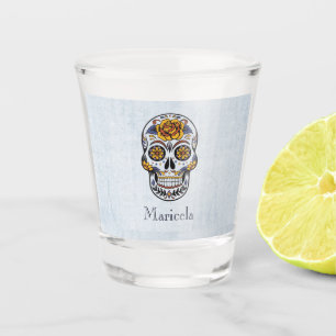 Verre A Shot Rose d'or crâne de sucre personnalisé