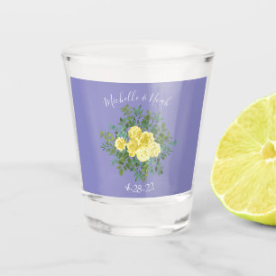 Verre A Shot Rose jaune et Mariage de fenêtre violet