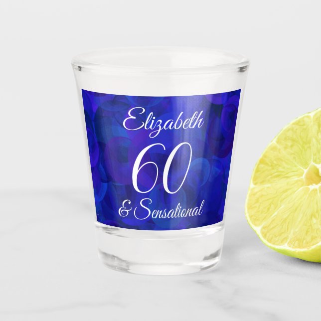 Verre A Shot Royal Blue 60 et fête d'anniversaire sensationnell (Devant)