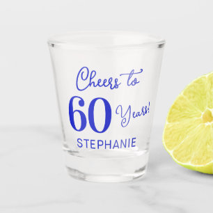 Verre A Shot Royal Blue Félicitations pour 60 Ans 60e Anniversa