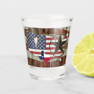 Verre A Shot Rustique Texas Lone Star Texas Long Horn