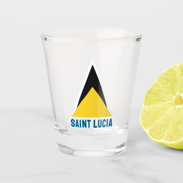 Verre A Shot Saint Lucia Flag (Devant)