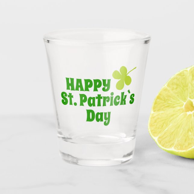 Verre A Shot Saint Patrick`s jour Shamrock Bière verte (Devant)