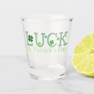 Verre A Shot Saint Patrick's Day Shamrocks chanceux