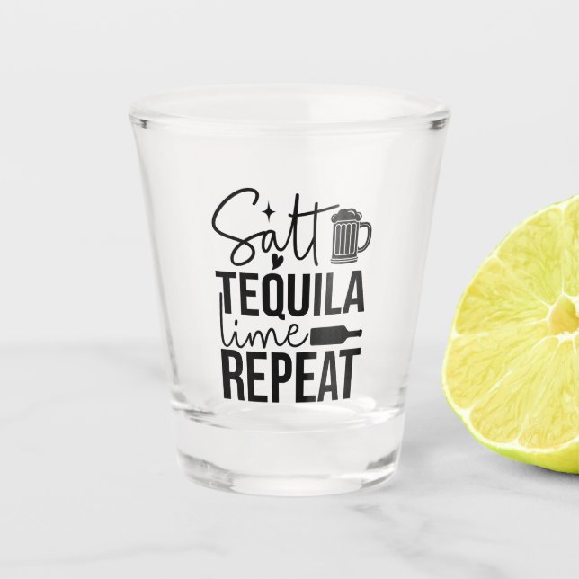 Verre A Shot Salt • Tequila • Lime • Repeat (Devant)