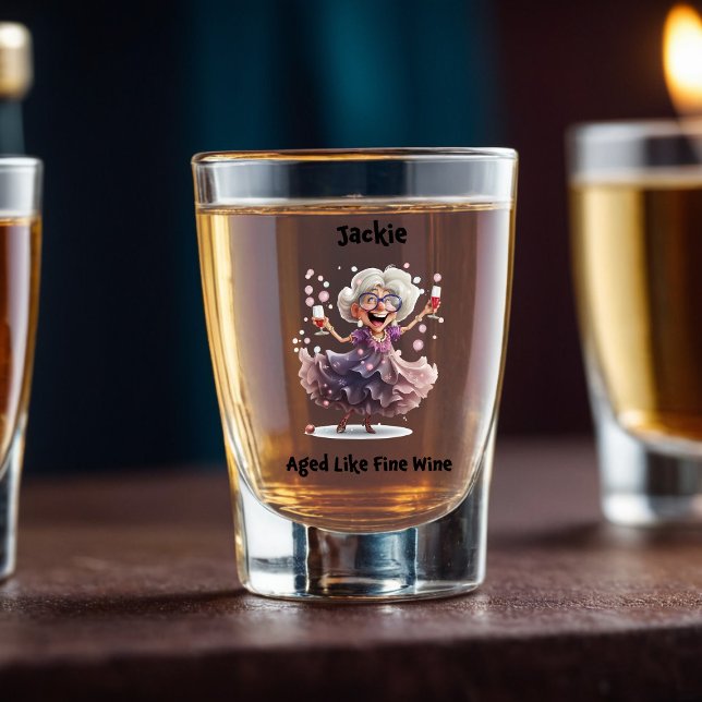 Verre A Shot Salutations à l'élégante dame senior (Créateur téléchargé)