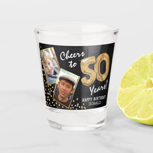 Verre A Shot Salutations aux années 50e anniversaire 2 Photo (Devant)