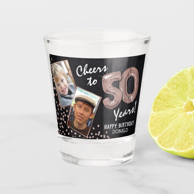 Verre A Shot Salutations aux années 50e anniversaire 2 Photo (Devant)