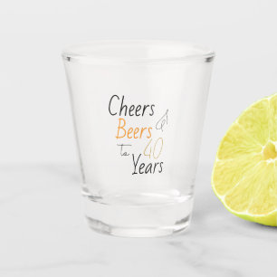 Verre A Shot Salutations et bières 40e anniversaire minimal Fêt