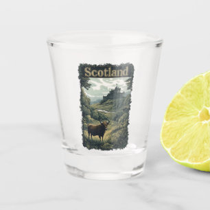 Verre A Shot Scotland Design : Highland Cow, Castle, and Scener