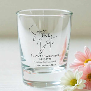 Verre A Shot Script Élégant Enregistrer La Date La Date