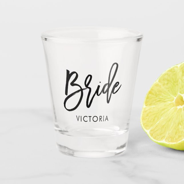 Verre A Shot Script Élégant « Mariée » Personnalisé (Devant)