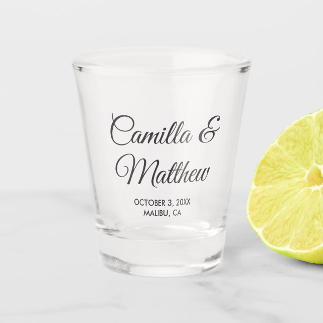 Verre A Shot Script romantique Lunettes de Mariage personnalisé (Devant)