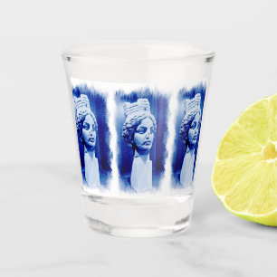Verre A Shot Sculpture bleu glace