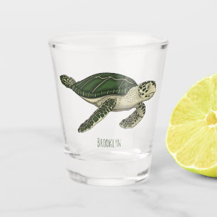 Verre A Shot Sea turtle cartoon
