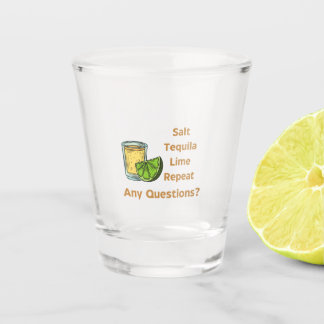 Verre A Shot Sel, Tequila, Lime, Répéter sur un